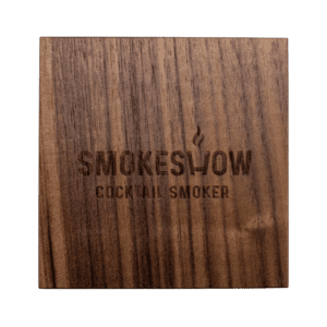 Smokeshow walnut coaster front